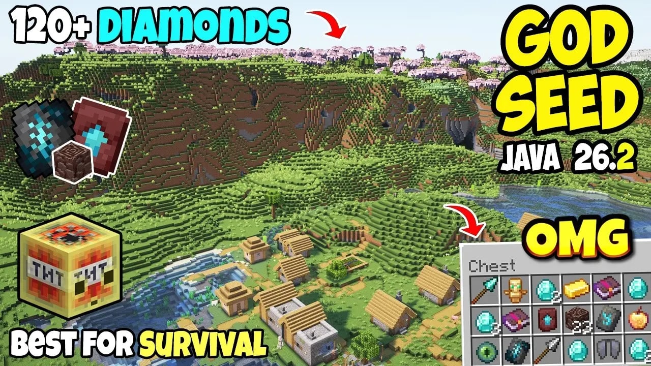 Seed 6006216005338798975 with villages and structures near spawn
