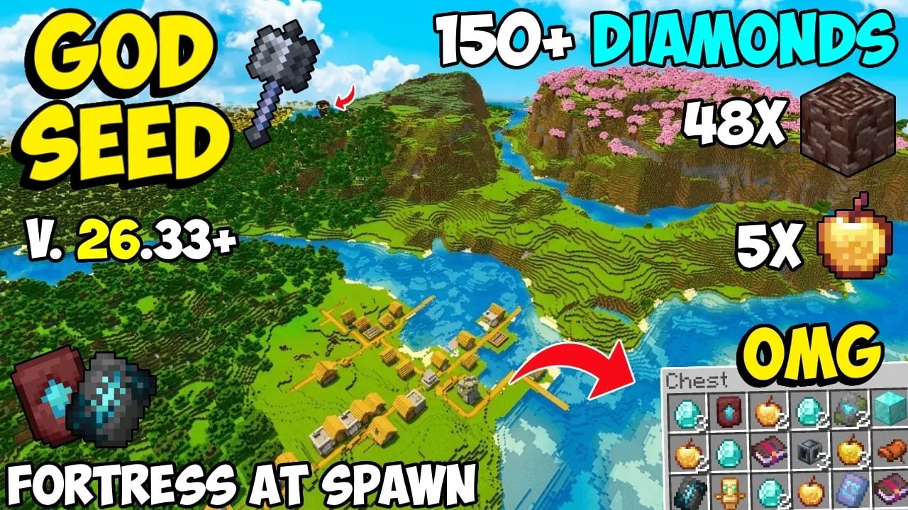 Seed 3660300609491048733 with a four-blacksmith coastal village