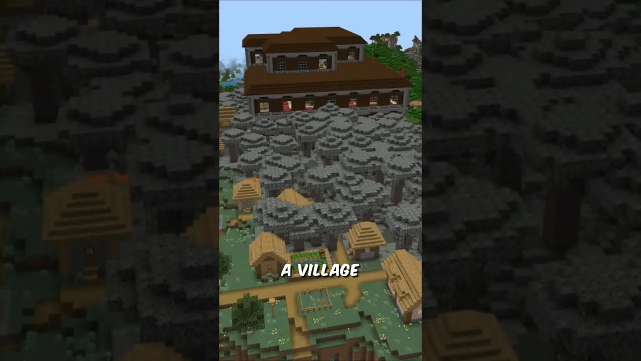 Seed 5571219521960924780 with a mansion, pale garden, and village