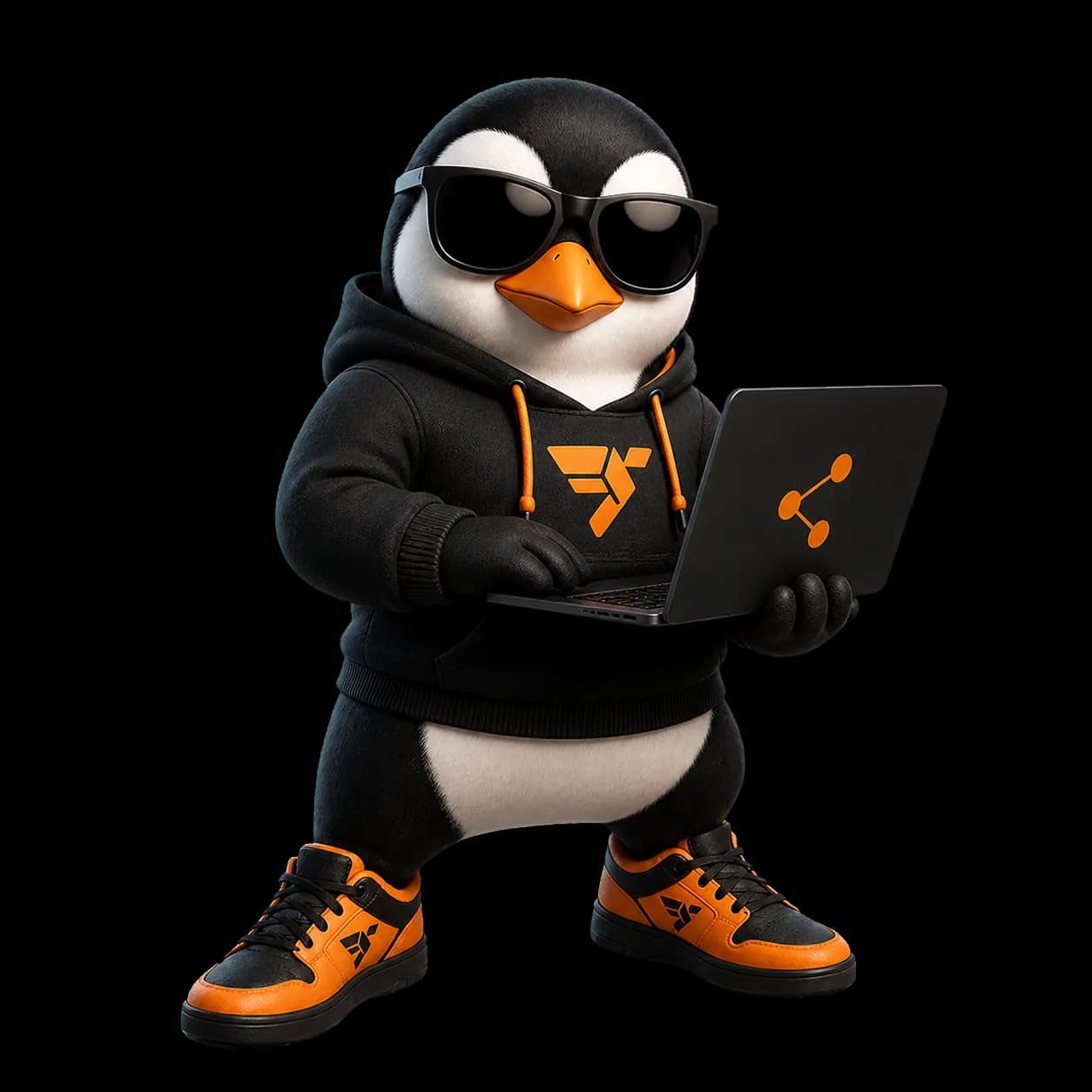 Monty working on a laptop in an OpenClaw environment