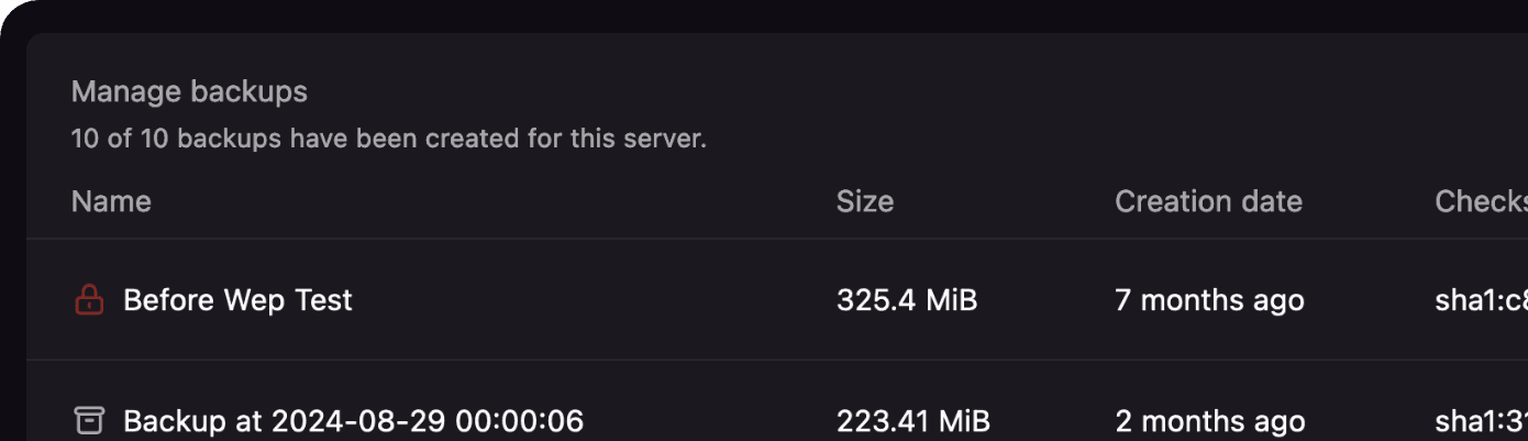 TCP Backups