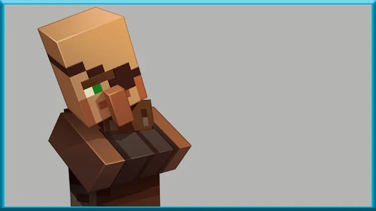 Aldeano herrero de armas de Minecraft con parche negro en un ojo