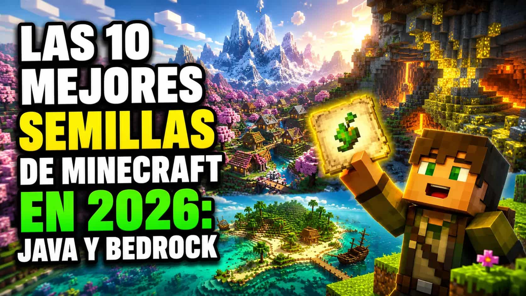 Las 10 mejores semillas de Minecraft en 2026: Java y Bedrock