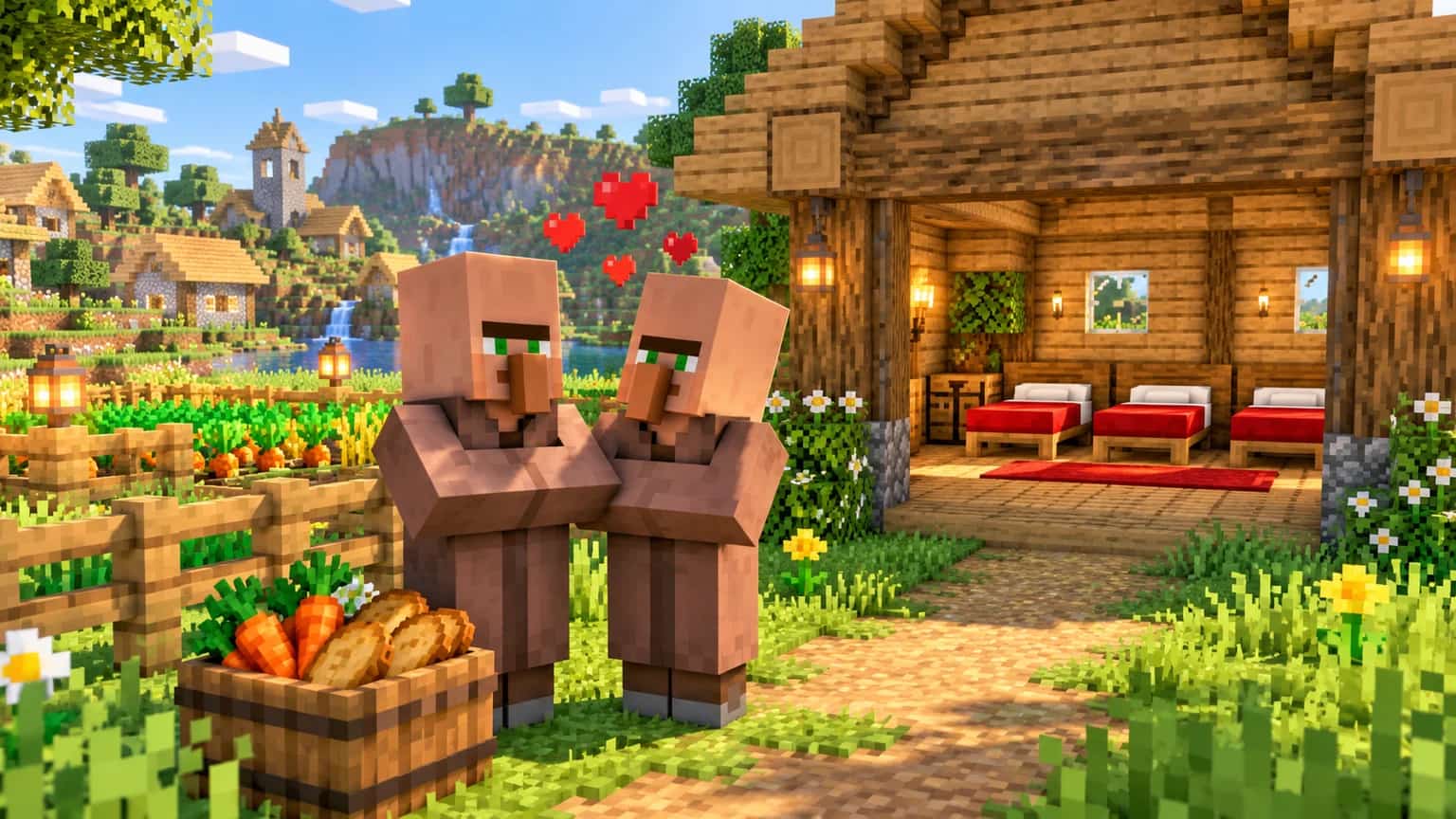 Cómo reproducir aldeanos en Minecraft Java y Bedrock